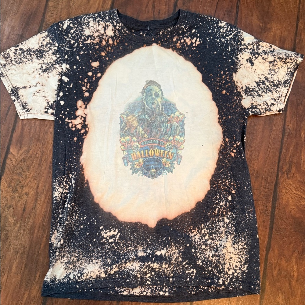Halloween Graphic Bleached T-Shirt - Picture 2 of 2